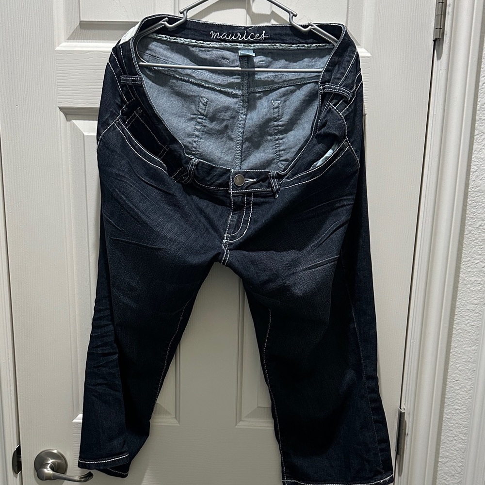 Maurices women’s Deep Indigo Relaxed Jean capris